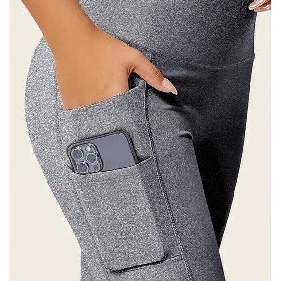 Women's (Yoga Pants)-(Grey)-(Double Pockets)-(Leggings)-(Size XL)-(New)-$20.00 - Picture 3 of 6